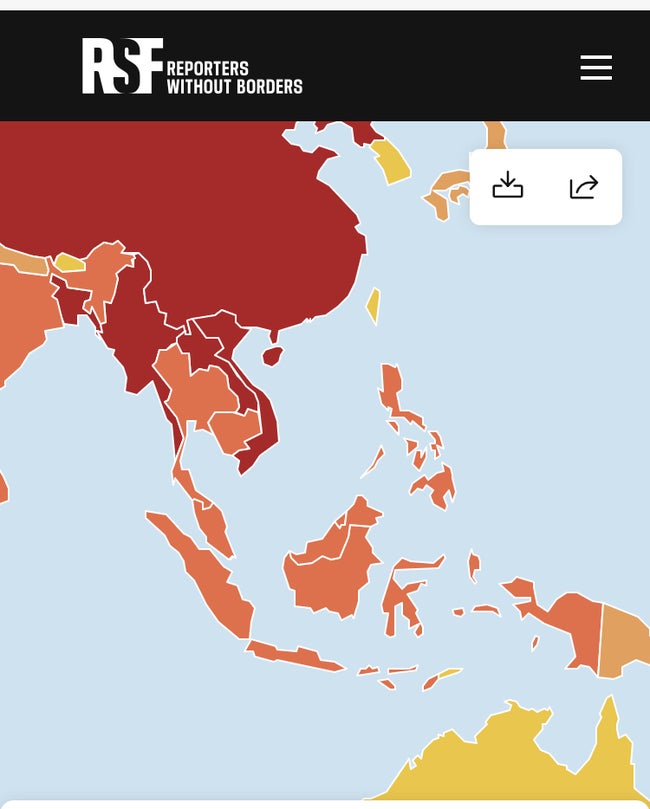報道の自由ランキング、マレーシアがASEANではトップ