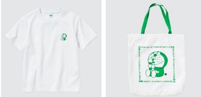 ユニクロ　緑のドラえもんTシャツなどを販売開始